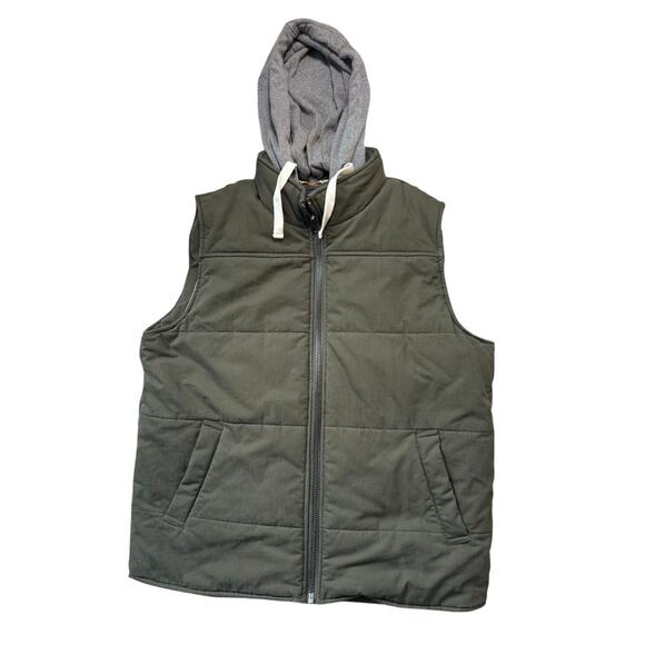 The NORMAL BRAND DANO Hooded Men's Vest, size Large, Green - Picture 1 of 14